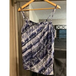 Talbots Tank Top Abstract Print Sleeveless Casual Blouse Petite Size Medium‎